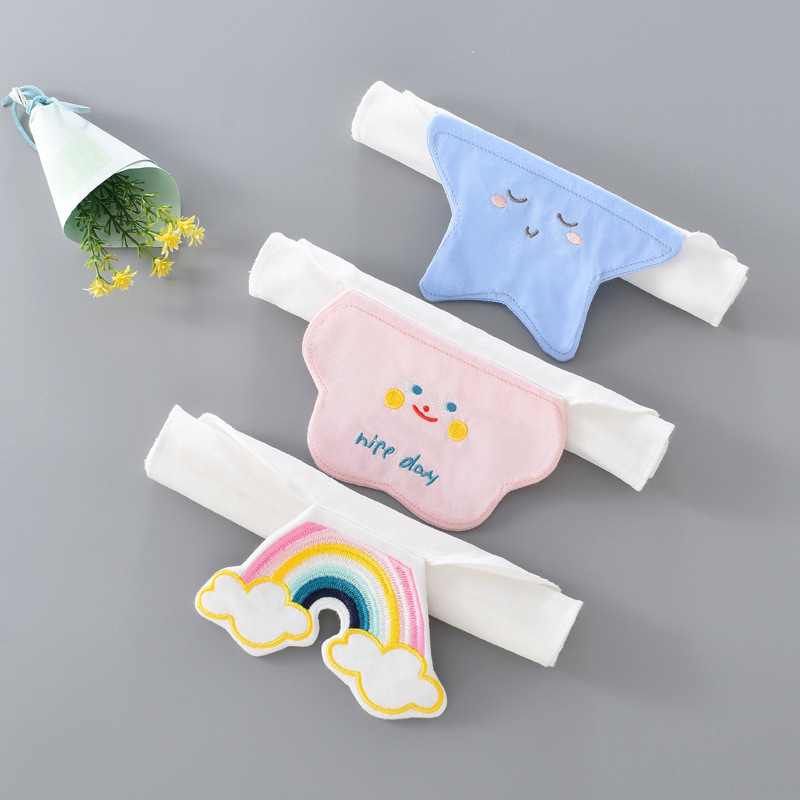 Children's four-layer gauze cartoon sweat towel, newborn back pad, kindergarten children, sweat-proof and absorbent towel