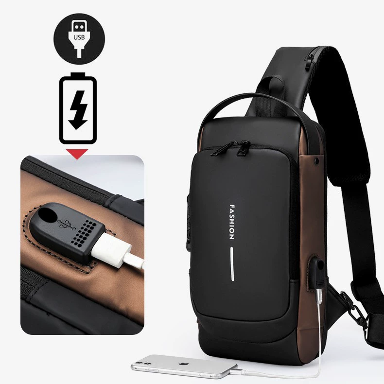 Chest bag, universal one-shoulder bag charging, belt bag, protective bag, waterproof backpack, anti-theft
