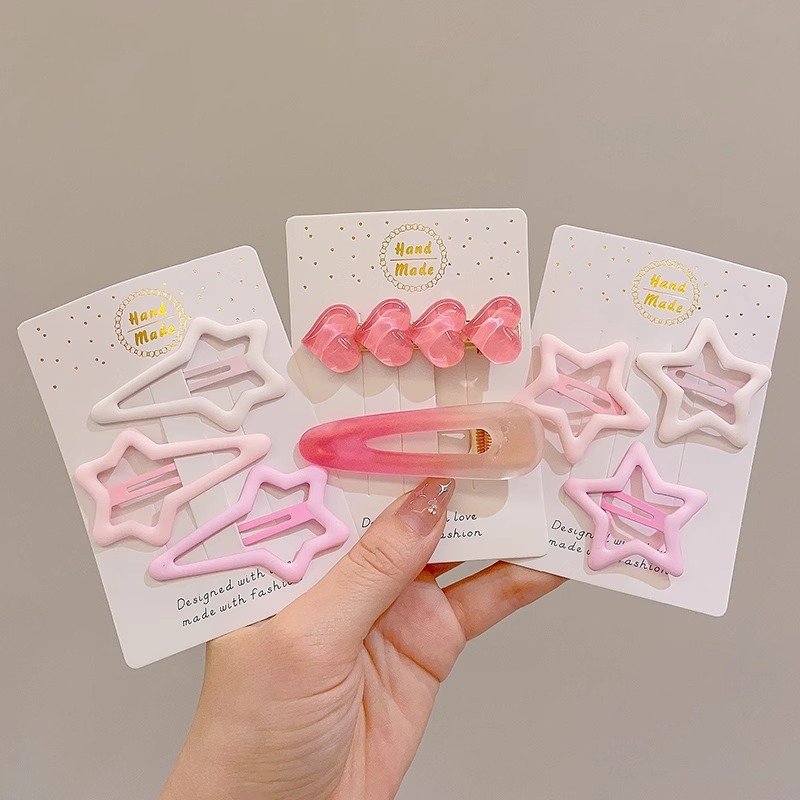 Rosa Linda estrella horquilla lado femenino clip de pelo amor de los niños BB clip de pelo roto horquilla bebé tocado