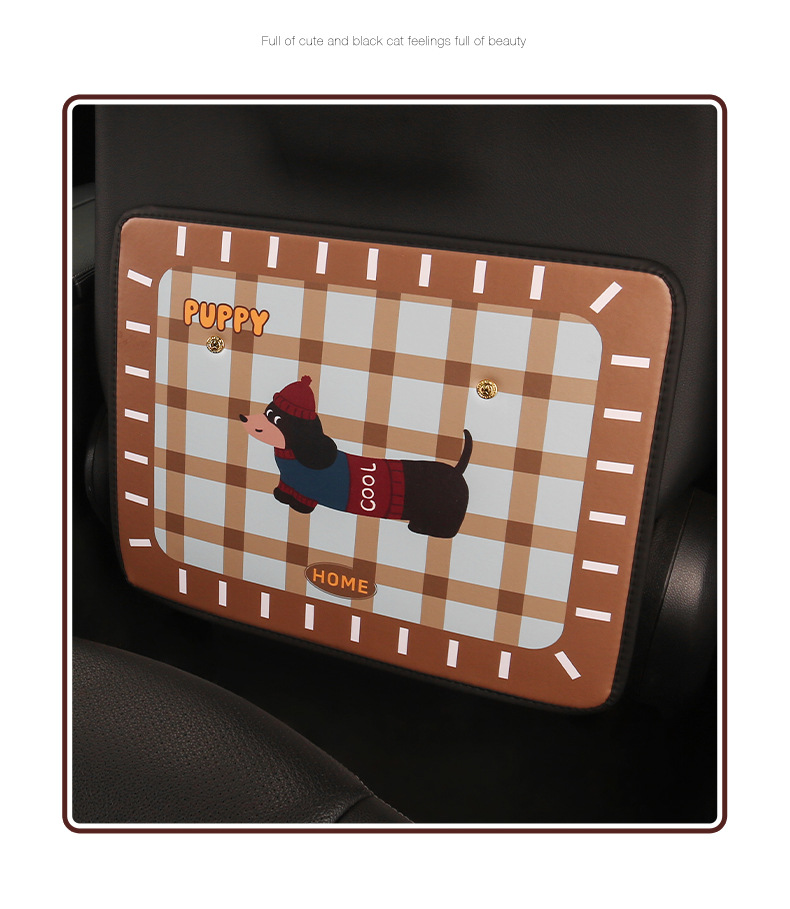 Cute Cartoon Dachshund Car Seat Back Anti-Kick Pad Anti-Dirt Pad Children's Rear Seat Anti-Kick Anti-Scratch Pad