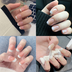 Factory wholesale custom short, medium, and long oval nail tips, false nail stickers, French style nail tips