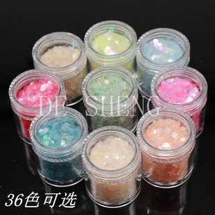 Nail Art 36 Colors Ice Translucent Powder Mermaid Aurora Glitter Powder Pinch Glue Flow Hemp DIY Crystal Mud Bottled Ice Translucent