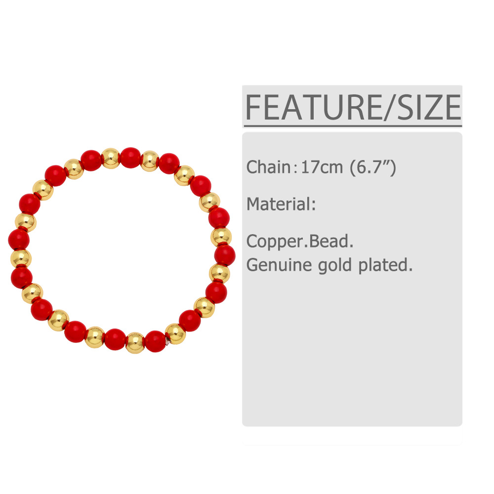 Fashion Copper Geometric Pattern Bracelet Daily Beads Copper Bracelets display picture 2