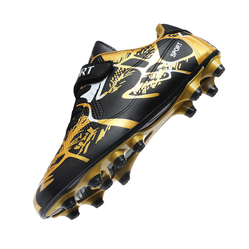 Scarpe da calcio per bambini ShoeGlobe con velcro per ragazzi, TF, studenti delle scuole elementari, ragazze, adolescenti, AG, tacchetti lunghi per bambini più grandi_voghion.com