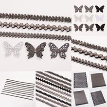 立体烫钻蝴蝶配件鞋花适配洞洞鞋发饰发夹 配饰满钻服装贴片配件