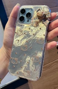 Ins brown brown lunares kt para iPhone14 funda para teléfono móvil 15ProMax Apple 12/13 cadena 15 mujer