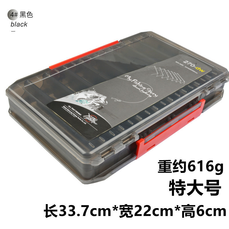 大型ルアーボックス、フェイクベイト収納ボックス、二層両面多機能釣りボックス、釣具収納ミノ鉛筆ボックス|undefined