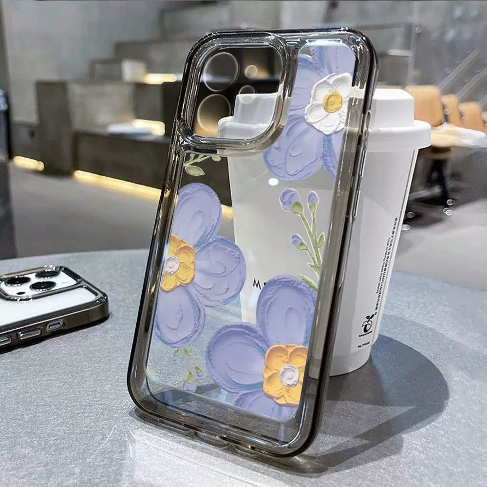 Apple, синий совместимый чехол для телефона, iPhone13 Pro, iPhone 12, защитный чехол, цветочный, iphone