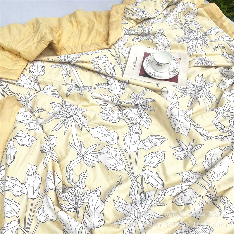 Класс А свежая бамбуковая хлопчатобумажная двухслойная пряжа летнее одеяло соевое волокно летнее прохладное одеяло летнее тонкое стеганое одеяло