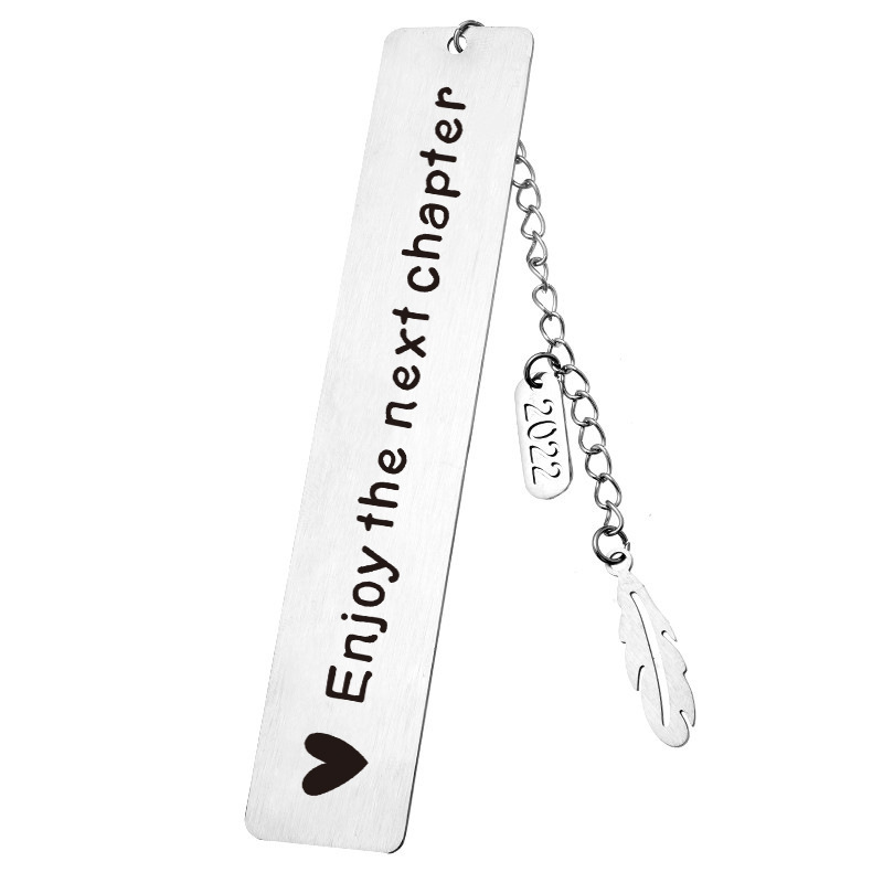 Marcadores de acero inoxidable europeos y americanos Regalos de la temporada de graduación Grabado con láser Gracias Regalos del día del maestro Libro Marcadores de metal