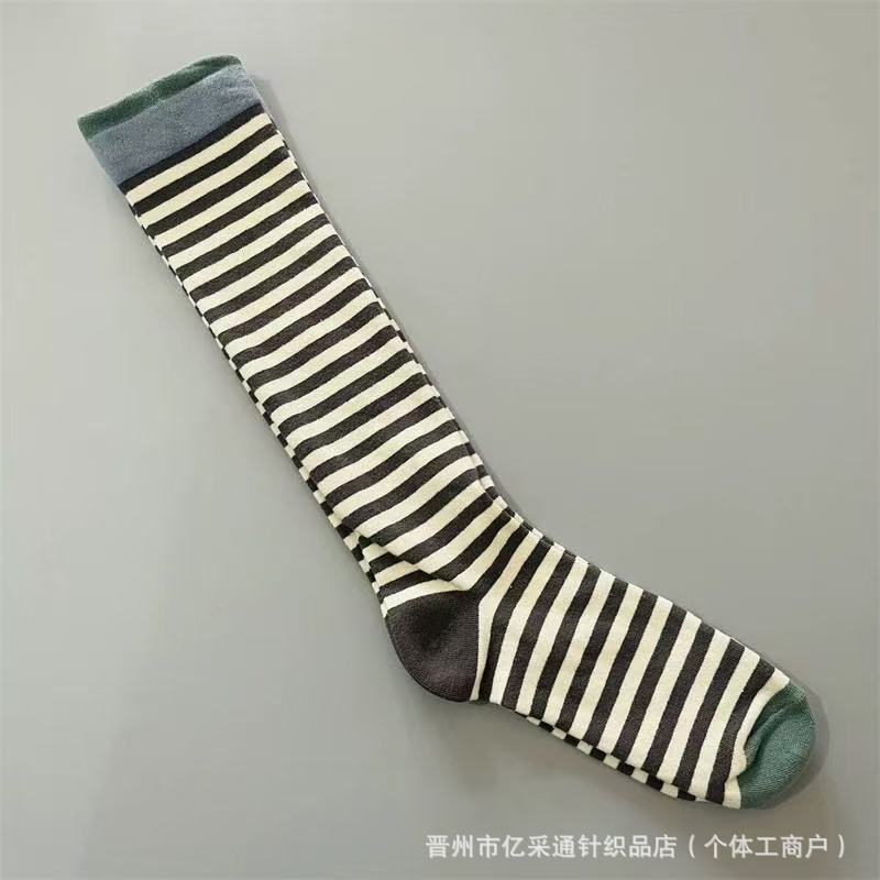 2025新款法国BM袜子女彩色油画文艺风长筒袜复古潮流小腿袜显瘦|undefined
