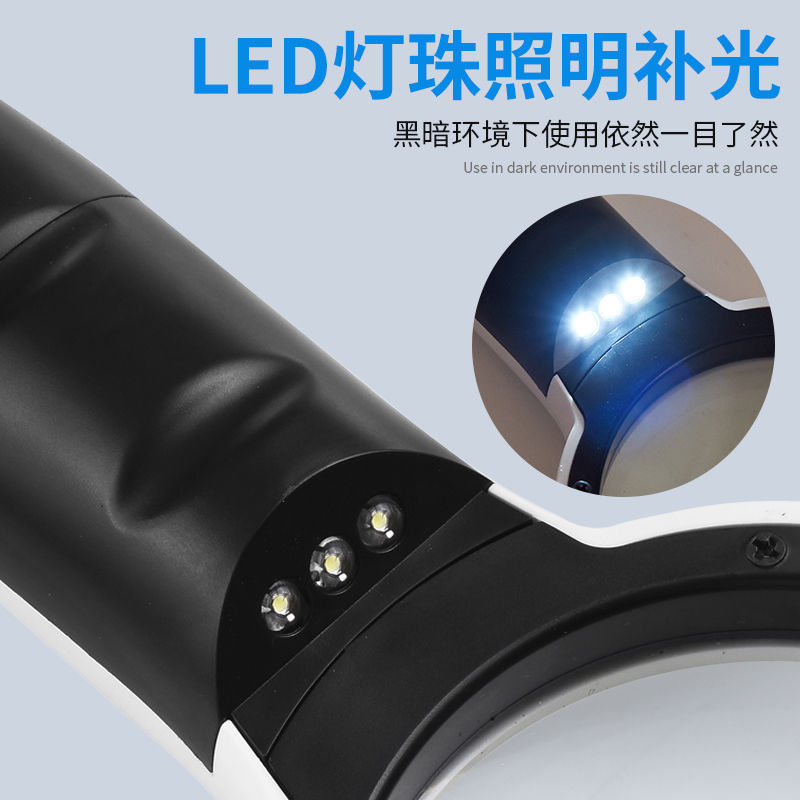 高齢者が高倍率で陵星を読むためのLEDライト付き拡大鏡高精細40倍光学ガラスハンドヘルド|undefined