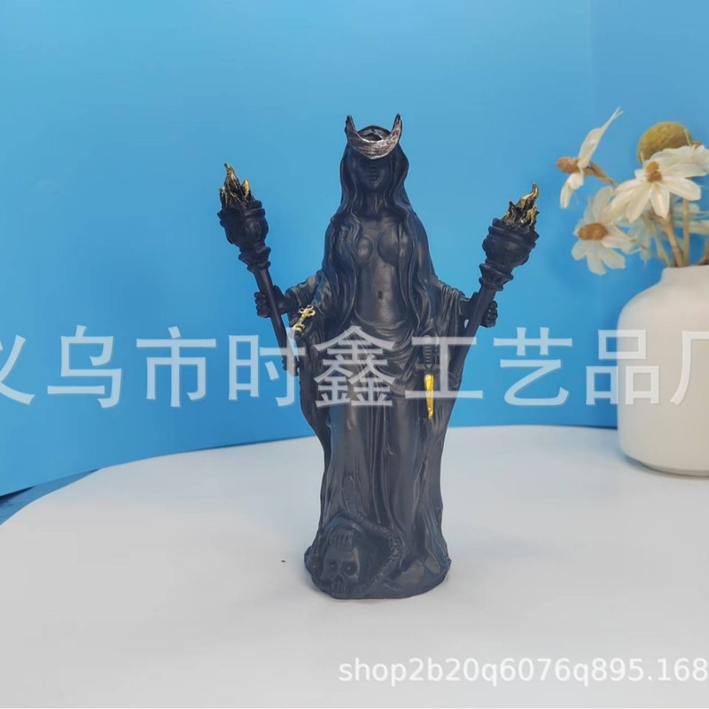 2025新款Cracker Barrel Witch 女巫雕像万圣节树脂摆件家居装饰|undefined