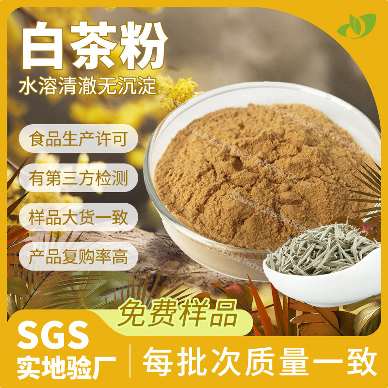 Factory Direct Supply of White Tea Powder, Customizable Cold-Melting Instant Tea Powder, Ready-To-Ship Functional Tea Drink Raw Material, White Tea Extract