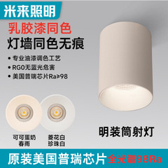 米来可可蛋奶明装式筒灯防眩护眼奶油中古风乳胶漆同色射灯免打孔