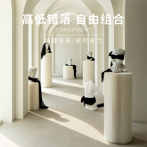 Eighteen Paper Manufacturer Creative Cylinder Display Stand Show Window Display Rack Display Decoration Center Island Floor Standing High and Low