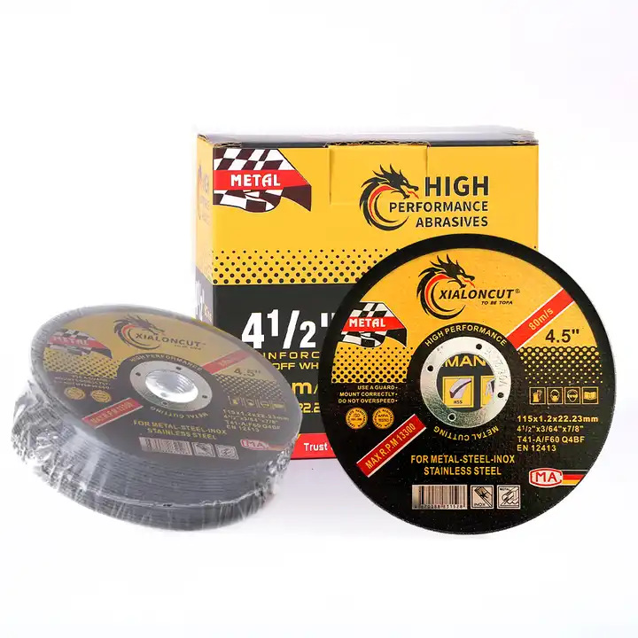 Fabricante exporta cuchilla de corte de acero inoxidable metálico 115, cuchilla de corte de muela abrasiva de 4.5 pulgadas, ultrafina de doble malla 115x1.2x22