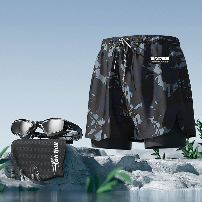 블랙 + 수영모 + 수영고글 [코클립 귀마개 무료]