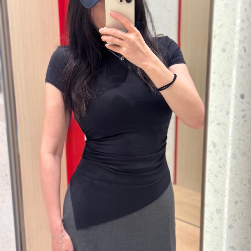 Summer New Round Neck Sports Short-Sleeved Women's Slim Waist T-Shirt Modal Blended High Elastic Asymmetrical Half-Sleeve Summer New Round Neck Sports Short-Sleeved Women's Slim Waist T-Shirt Modal Blended High Elastic Asymmetrical Half-Sleeve