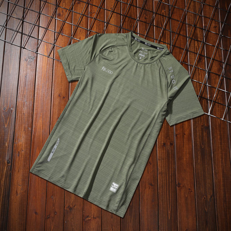 Marca a granel spot ropa de secado rápido camiseta de manga corta suelta de verano para hombre transpirable, transpirable, deportes, deportes, ocio, top