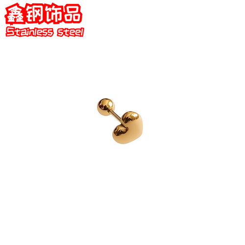 European and American cross-border lightweight niche black Roman numeral drip gel ear studs with fashionable personality and high-end titanium steel earrings