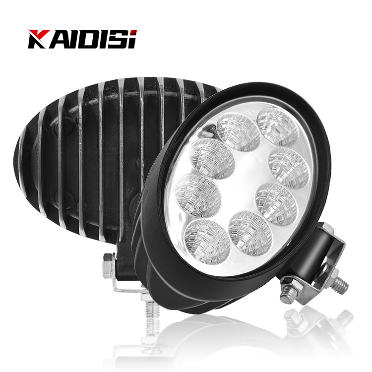 Coche LED luz de trabajo oval camión 24W faro delantero proyector excavadora ingeniería vehículo iluminación auxiliar