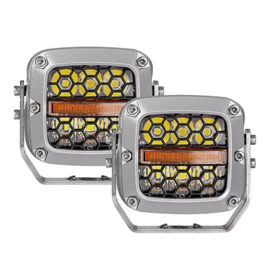 3.5 inch LED motorcycle driving İşçi projektorları - honeycomb-work-light-silver