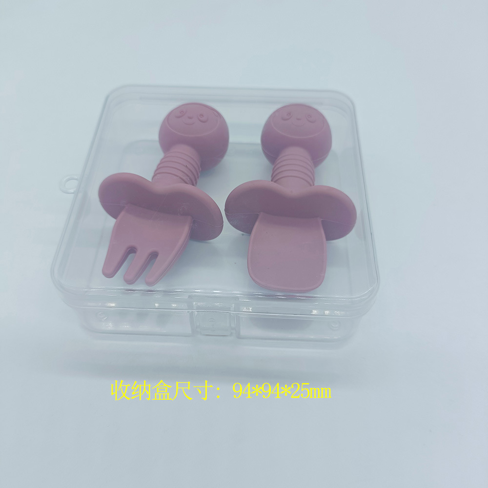 儿童硅胶勺子children use silicone spoon and fork sets
