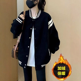黑色棒球服加厚外套女秋季2026新款秋冬小个子香风上衣小众外搭潮