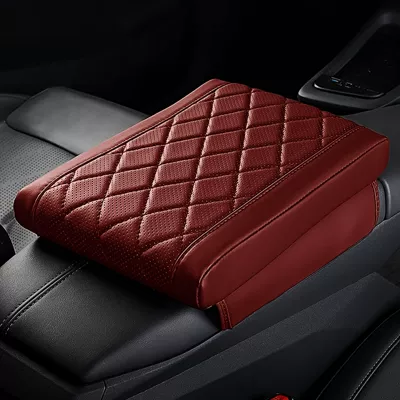 Suitable for Honda Civic Accord Armrest box pad - memory-foam-heightening-armrest-pad-dark-red