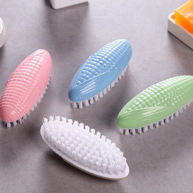 Forma de maní maíz creativo cepillo de lavandería cepillo de zapatos de color cepillo de limpieza del hogar plástico suave pelo pequeño cepillo