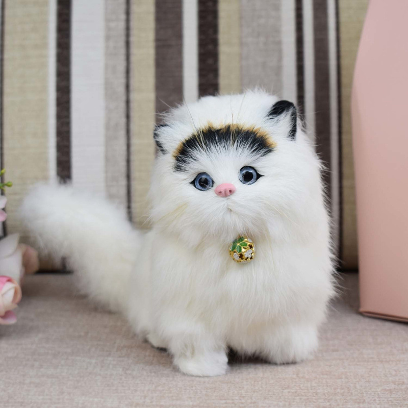 La cola puede llamar activa simulación de gato muñeca juguete de peluche simulación de gato modelo de animales adornos regalos de gato