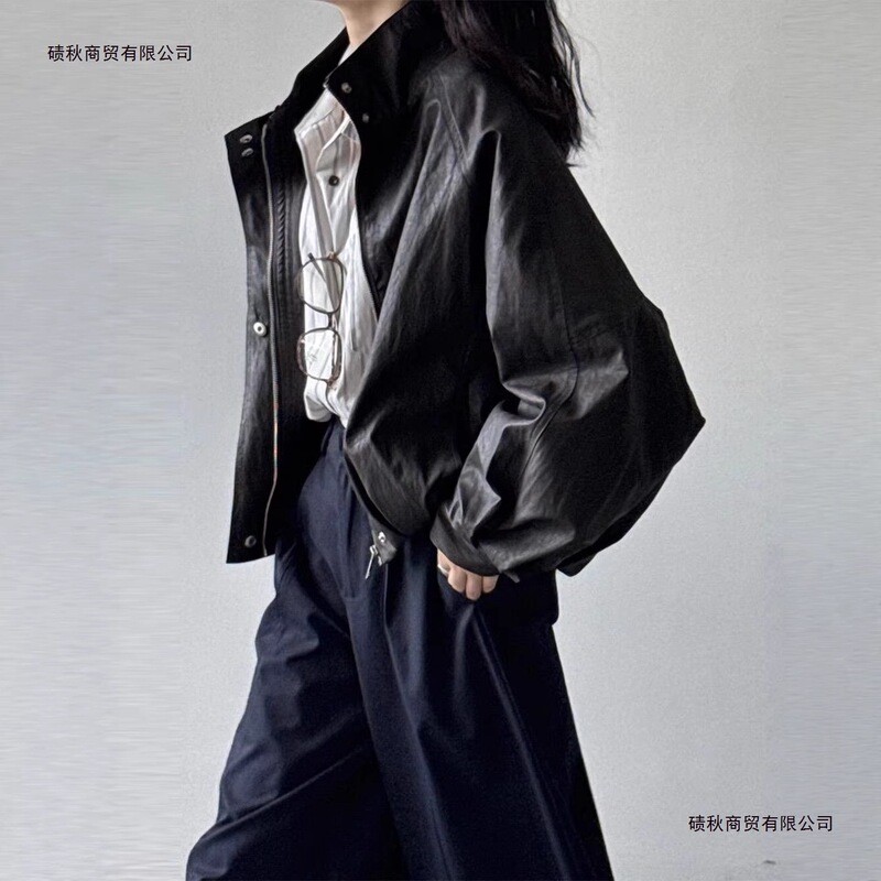 Cool and Stylish Black Leather Jacket for Women, 2026 Spring and Autumn New Model, Super Trendy Leather Jacket with a High-End Feel, Biker Style for Petite Figures