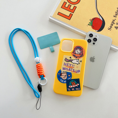 Colorful lanyard long and short sports Apple 13Promax mobile phone case lanyard xsamx personalized men and women