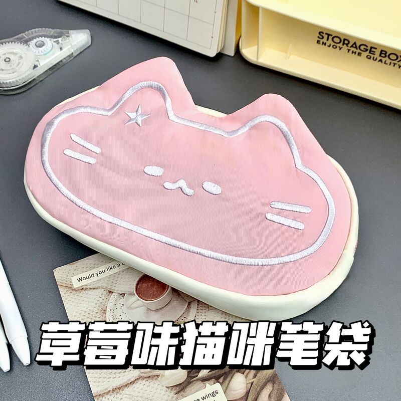 新品猫ペンケース学生大容量insペンケース高颜値文房具収纳袋罗猫かわいい化粧ポーチ|undefined