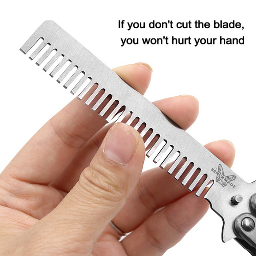 Stainless steel outdoor practice comb, safety training knife, non-edged swing knife, cool beginner's portable practice butterfly comb