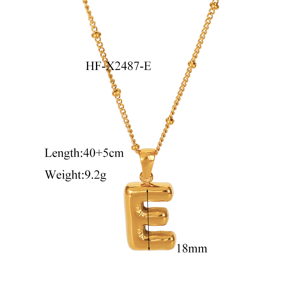 12g Weight Titanium Steel Pendant Material Pendant Necklace Classification Titanium Steel Chain Material cable chain Chain Type 1 Piece Quantity Daily Occasion Titanium Steel Material Letter Pattern All Seasons Season Women's Gender Plating Design Modern Style, Simple Style Style Wholesale Jewelry Modern Style Simple Style Letter Titanium Steel Plating Cable Chain Pendant Necklace 31