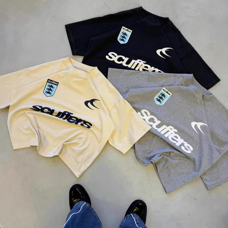 2025 Spanish Street Fashion Brand Printed Men's and Women's Surf Vacation Casual T-Shirts Fashion Brand Scuffers