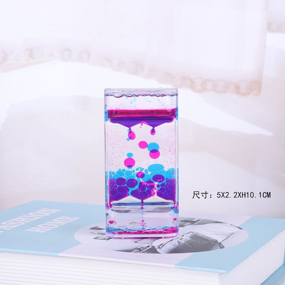 Fuga de aceite, artesanía acrílica, descompresión transparente, artesanía en aceite, diapositiva doble en forma de S, gota de aceite, reloj de arena