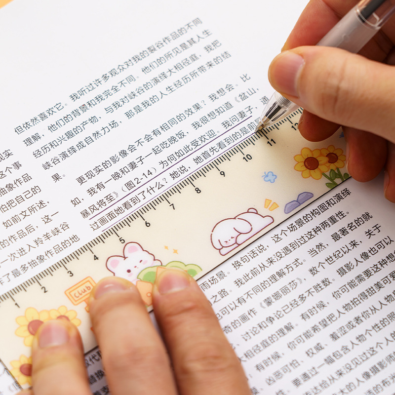 Regla recta regla multifuncional dibujos animados lindos estudiantes de primaria regla suave magnética jardín de infantes para niños regalo de premio