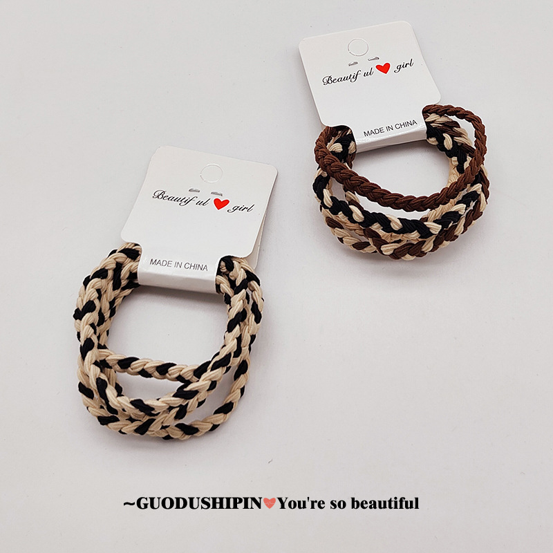 奶咖色頭繩簡約高彈力耐用發圈扎頭髮皮筋ins風高顏值髮飾皮套粗