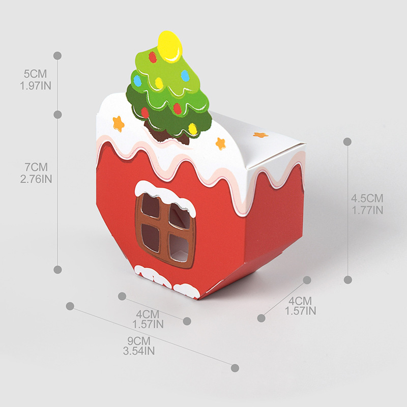 かわいい折りたたみビジュアル中空キャンディクリスマスギフトボックス在庫あり DIY クリエイティブカラフルな聖なるギフトボックス 10 パック|undefined