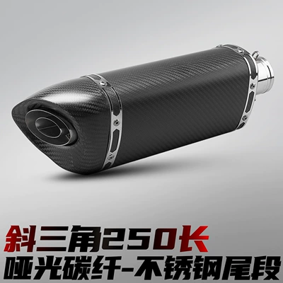 Motorcycle exhaust pipe Sound, Triangular Design, Scorpion Carbon - inclined-triangle-tail-section-matte-carbon-fiber-250-long