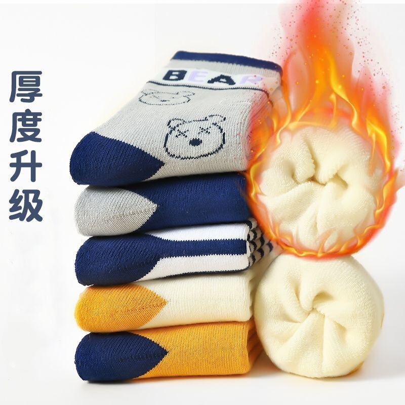 Children's Socks, Boys' Winter Thickeneded Cold-Proof Mid-Calf Socks, Baby Terry Socks, Students' Winter Velvet Floor Socks Children's Socks, Boys' Winter Thickeneded Cold-Proof Mid-Calf Socks, Baby Terry Socks, Students' Winter Velvet Floor Socks