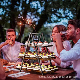 跨境木制置物架铁艺多层蛋糕架梯形点心蛋糕收纳架家庭甜点架