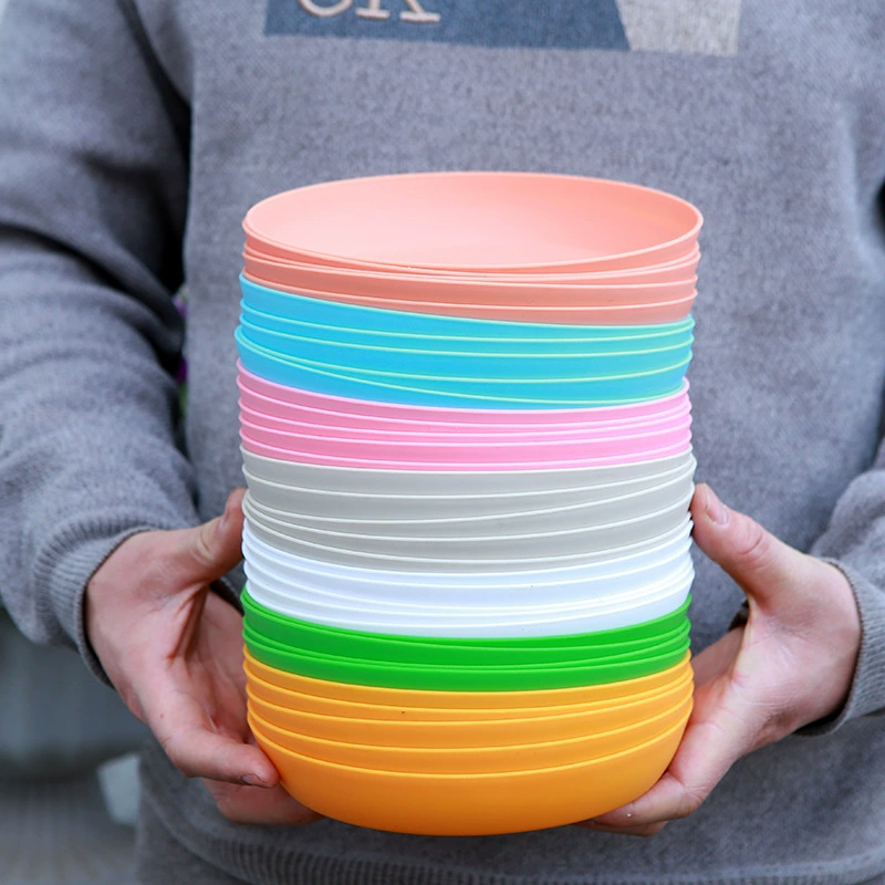 Поднос Красочный цветочный горшок Поднос Нижний поднос Водное блюдо Поднос для сочных Горшок Утолщенный поднос из смолы Круглый карамельный цвет