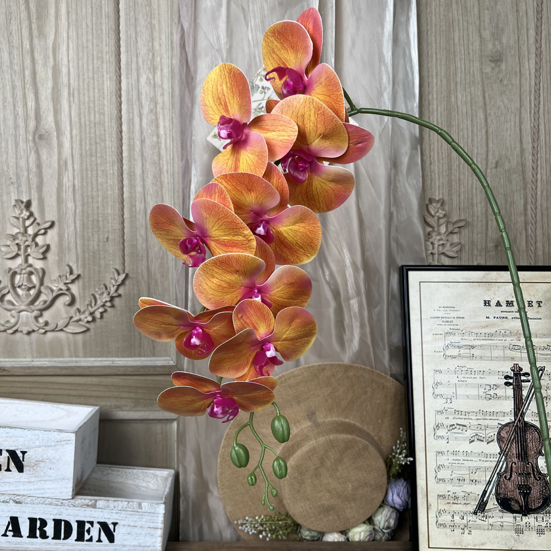 LFY 작은 9 헤드 필름 호접란-오렌지