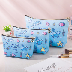 網紅同款印花防水PU化妝包女士便攜旅行洗漱包多功能化妝品收納包