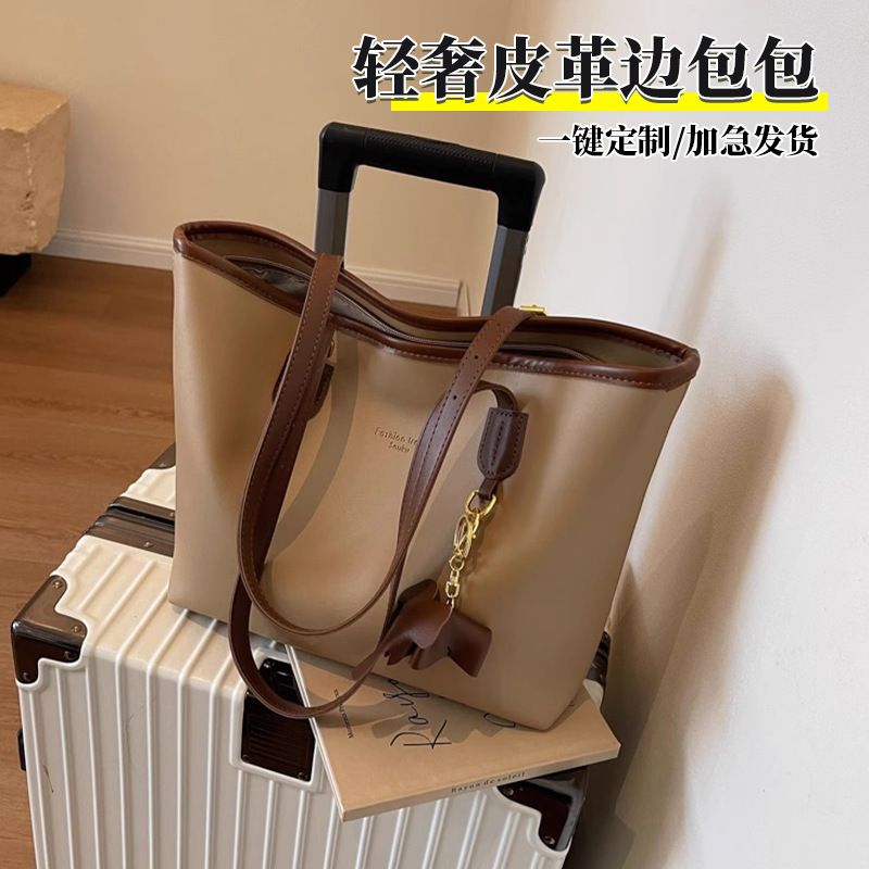 帆布包来图  logo 大容量手通勤大容量包包女包高级感流行托特包