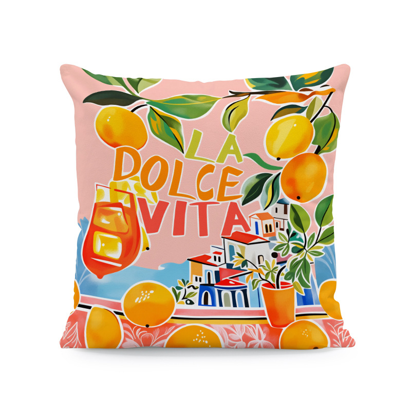 Área de agua fruta almohada cubierta camión de verano limón bicicleta sofá decoración cojín cubierta (sin núcleo de almohada)